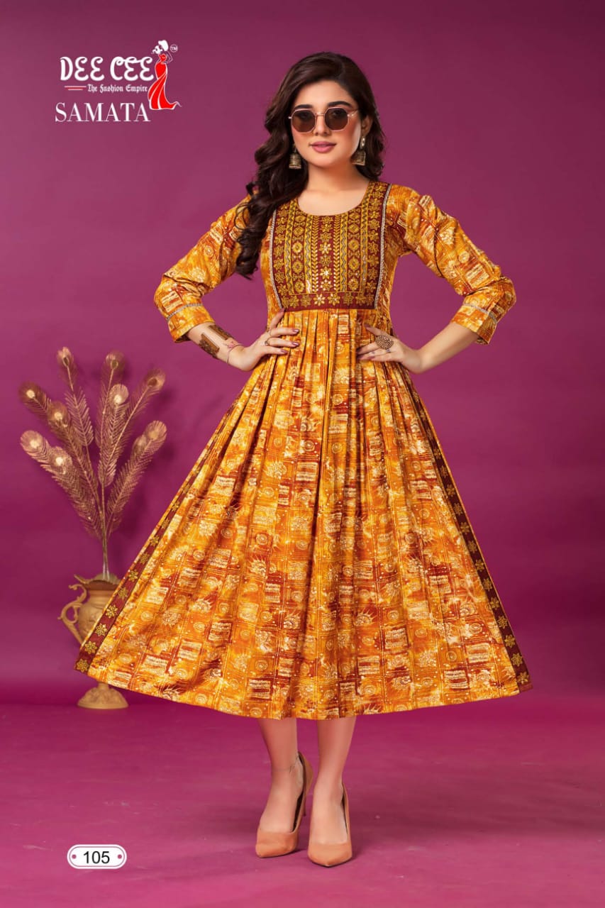 Dee Cee Samata Rayon Printed Kurtis Catalog